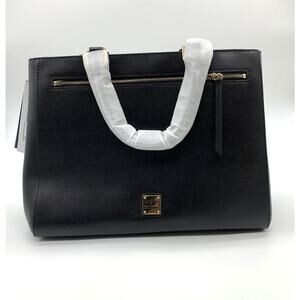 Dooney & Bourke Black Leather Purse Zip Satchel Handbags